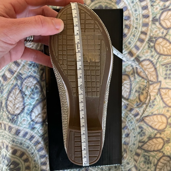 David’s Bridal Crystal Ballet Flats w/ Ribbon Bow - Picture 9 of 10